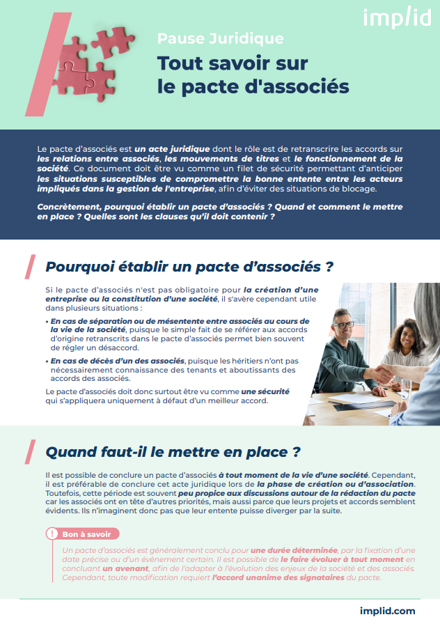 Pacte d'associés