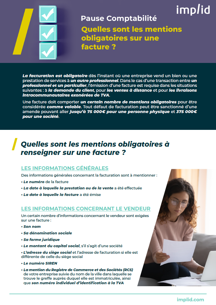 Mentions obligatoires facture