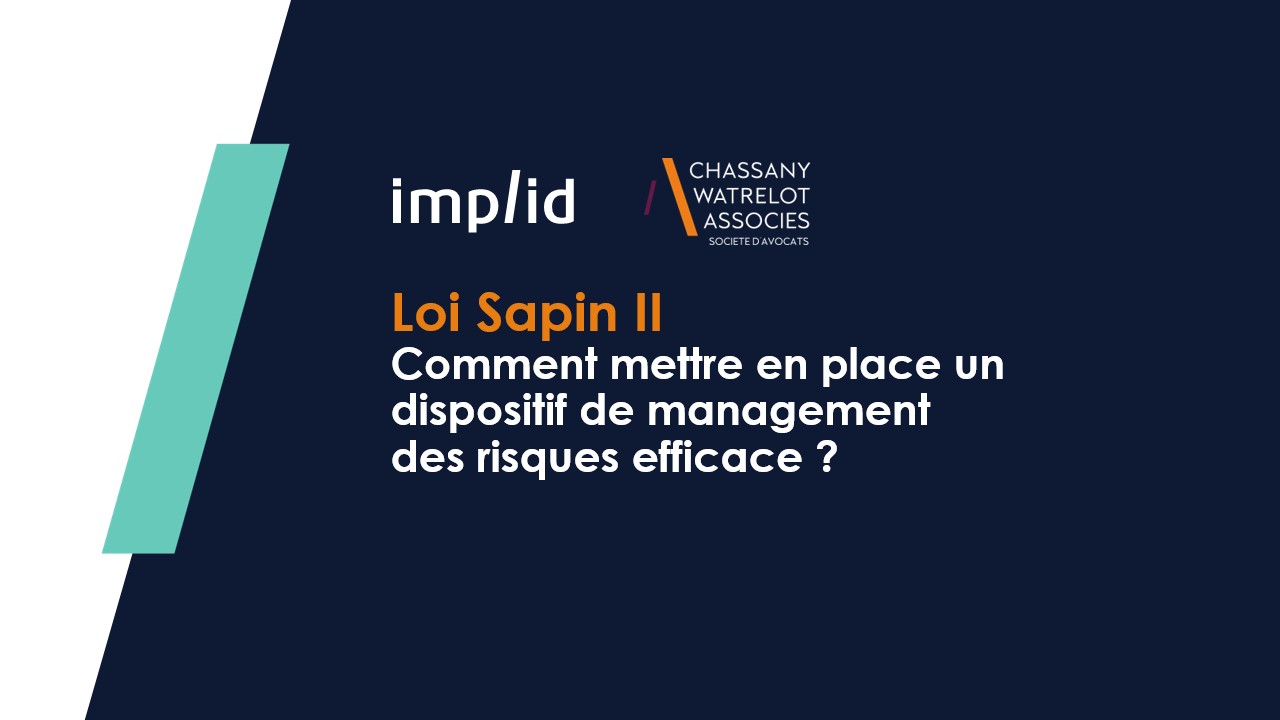 Webinar Loi Sapin 2 et dispositif de management des risques efficace 