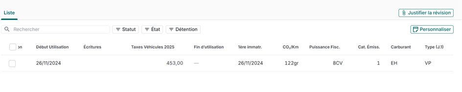 Pennylane - Calcul taxes véhicules